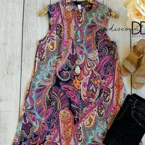 Bright, High neck tank dress with pockets, XL,